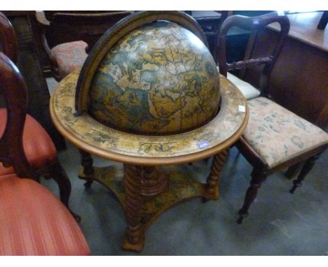 A drinks cabinet in the form of a terrestrial globe