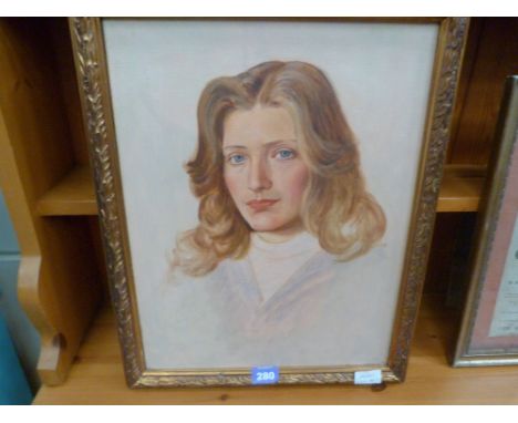 WALDRON WEST 1904-1994: Portrait of a young lady. oil on canvas 18'' x 24''