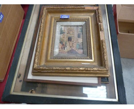 Four engravings and a print