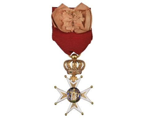 * France, Louis Philippe, Royal and Military Order of St. Louis, Chevalier’s breast badge with crown, gold and enamel, with c
