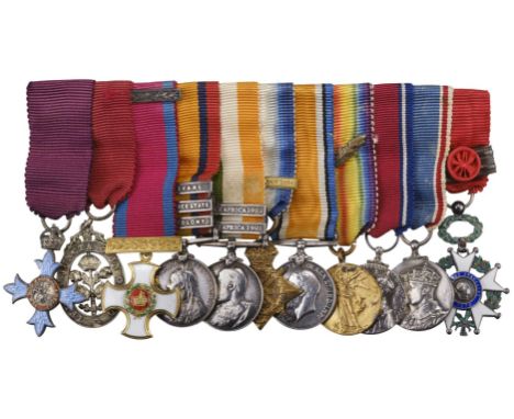 * An impressive group of eleven miniature dress medals attributed to Major General Sir E. Swinton, K.B.E., C.B., D.S.O., who 