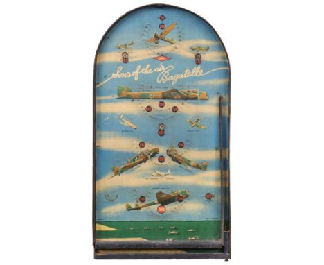 * Bagatelle. A novelty aviation bagatelle games board by Kay Toys, circa 1950s, titled 'Sons of the air Bagatelle' colour pri