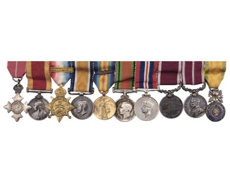 * A group of ten miniature dress medals attributed to Major F.W. Roberts, M.B.E.a) The Most Excellent Order of the British Em