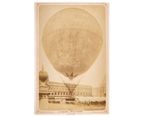 * Giffard (Henri, 1825-1882). Le Ballon de Mr. H. Giffard, 1878, cabinet card photograph, mounted on card, with outer ruled b