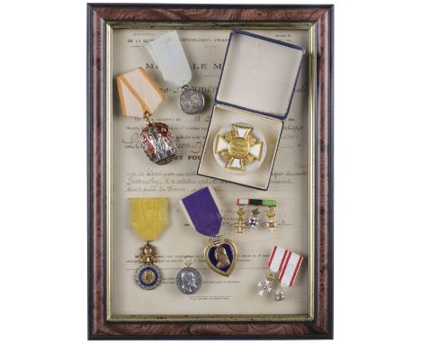 * Germany Prussia. WWI Cross of Honor of the Land Combatant Association, gilt metal and enamel, reverse stamped H.C.H. Timm, 
