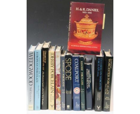 A collection of reference books on English porcelain to include, Geoffrey Godden Chamberlain Worcester Porcelain 1788-1852, J