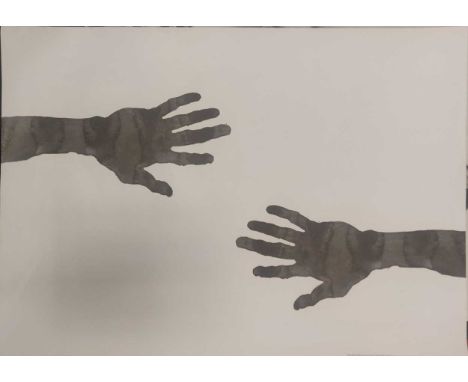 Antony Gormley Handsoffset lithograph produced for the Teenage Cancer Trust by Selfridges70 x 50cm unframed