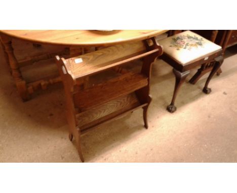 An oak three tier book trough