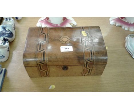 A Victorian walnut and inlaid trinket box