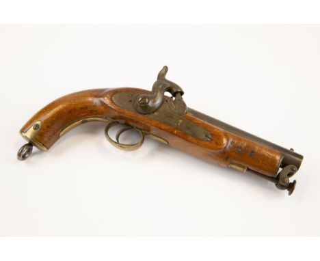 A .56" 1839 pattern percussion Sea Service or Coast Guard belt pistol, the 6" barrel bearing Tower proof and various inspecto