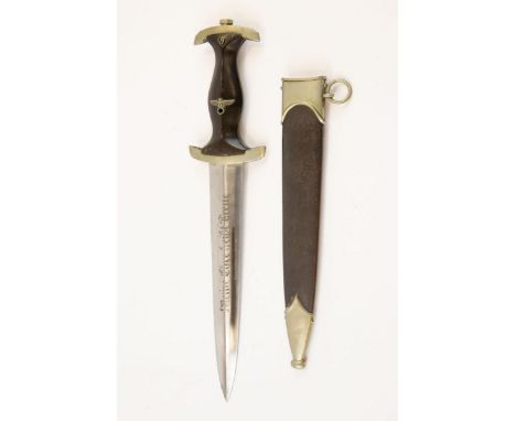 A Third Reich 1933 model SS dagger, by Robert Klaas, Solingen, with nickel silver mounts, the crossguard stamped "I" (Munich)