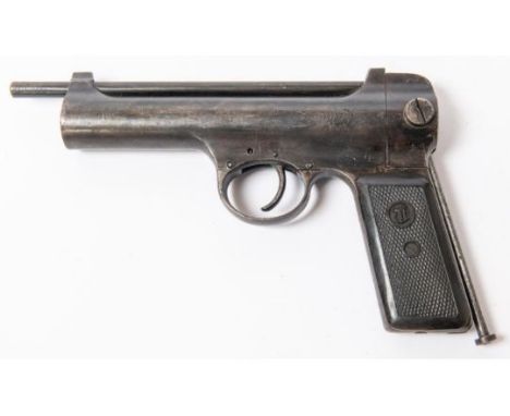 A scarce .177" smooth bore Third Model Titan air pistol, numbered "1" on the lower edge of the rotating breech plug and on th