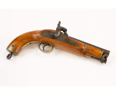 A .56" 1839 pattern percussion Sea Service or Coast Guard belt pistol, the 6" barrel bearing Tower proof and various inspecto