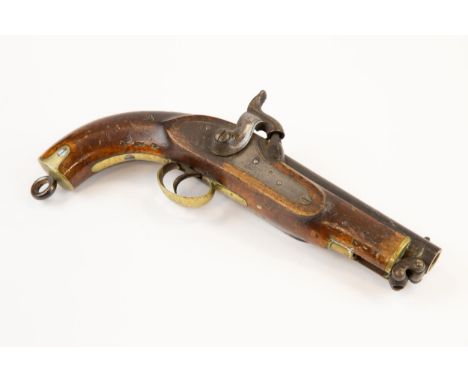 A .56" 1839 pattern percussion Sea Service or Coast Guard belt pistol, the 6" barrel bearing Tower proof and various inspecto