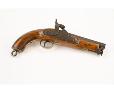 A .56" 1839 pattern percussion Sea Service or Coast Guard belt pistol, the 6" barrel bearing Tower proof and various inspecto