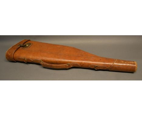 An Early Leather Gun Case (Leg O Mutton) 80cm Long 