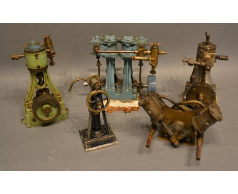 A Stuart Steam Driven Engine, 10cm Long, together with four similar models 
