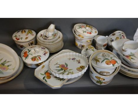 A Large Quantity Of Royal Worcester Evesham Pattern Dinner And Tea Ware, to include covered tureens, dishes, plates and bowls