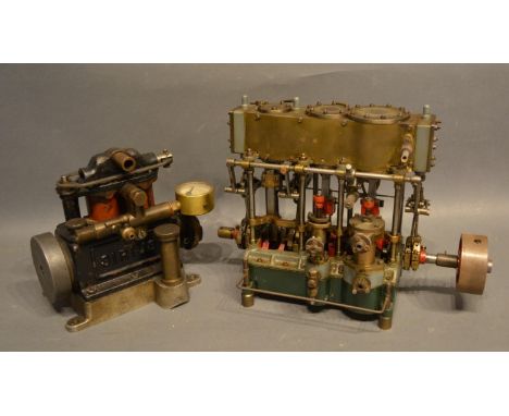 A Steam Driven Engine, 20cm Long, Together With A Stuart Steam Driven Engine 