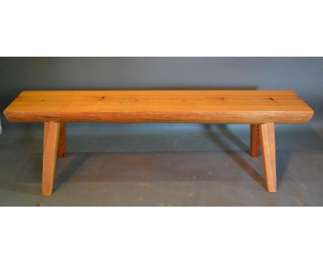 A Rustic Pine Long Bench, 147cm Long 