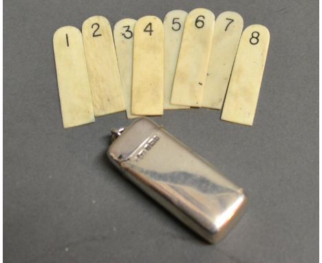 An Edwardian Silver Cased Set Of Ivory Shooting Markers Birmingham 1903 