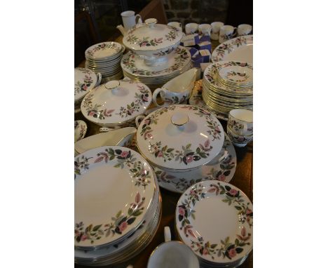 A Wedgwood Hathaway Rose Pattern Extensive Tea, Dinner And Coffee Service, comprising tureens, plates, cups and saucers, teap