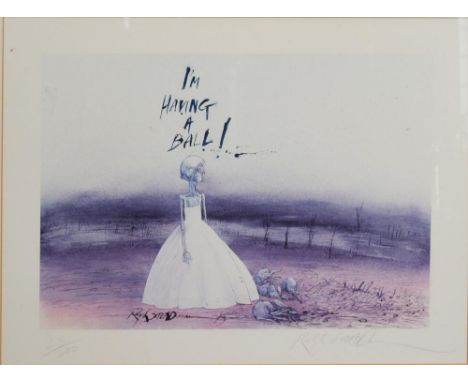 Ralph Idris Steadman 1936 Onwards, I Am Having A Ball Lithograph, limited edition 23/200 signed in pencil, 43cm by 58cm 
