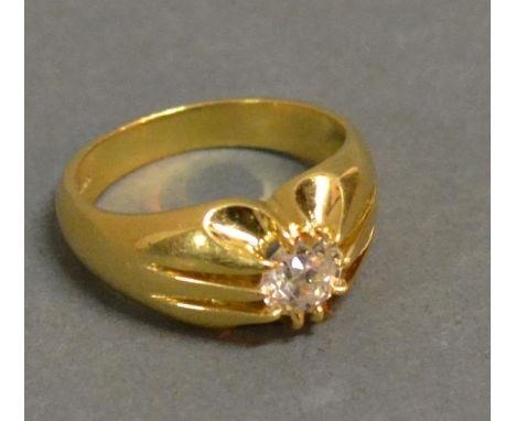 An 18ct. Gold Gentleman's Solitaire Diamond Ring, approximately 0.75ct. 