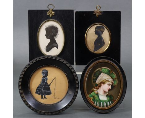 A continental porcelain oval plaque, finely painted with a head &amp; shoulders portrait of a young lady wearing traditional 