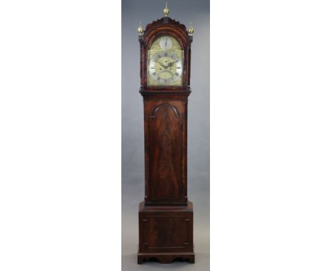 A FINE LATE 18th century LONGCASE CLOCK, the 12” brass &amp; silvered dial signed “Isaac Floyd, London”, with “strike/silent”