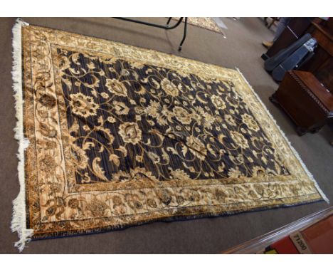 Modern floral carpet, gold/brown field, 2.7 x 1.96m