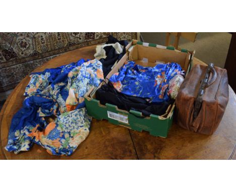 Vintage Gladstone bag, various clothing etc