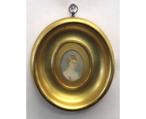 19th century English School portrait miniature, Portrait of a lady, 5 x 3cm