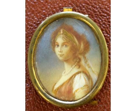 19th century English School, Portrait miniature of a lady, 5 x 4cm