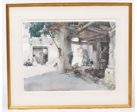 SIR WILLIAM RUSSELL FLINT (1880-1969) 'Conversation, St.Martin d'Ardéche', lithograph in colours, signed in pencil in the mar