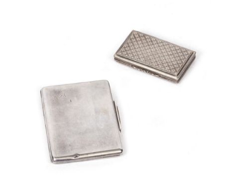 A VICTORIAN SILVER CARD CASE with marks for London 1890 and makers mark of Alfred Fuller, 120 grams in weight together with a