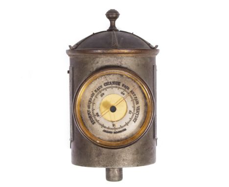 THE TOP ONLY FROM A LATE 19TH CENTURY FRENCH NOVELTY AUTOMATON LIGHT HOUSE TIMEPIECE, CLOCK AND BAROMETER circa 1890, with tu