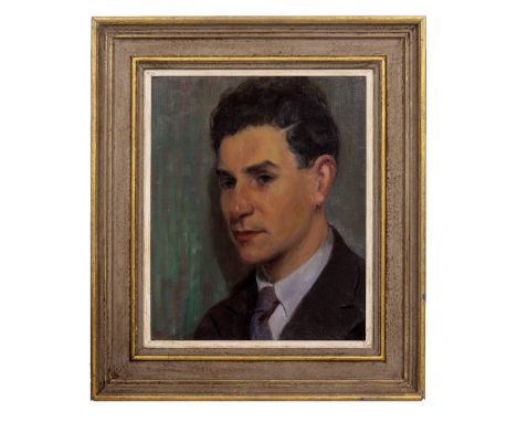 ATTRIBUTED TO HARRY JOHN PEARSON (1872-1933) a head and shoulder portrait of a young man, oil on canvas, marked to the back '