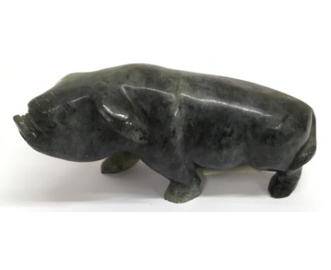 A Chinese carved jade pig.Approx 14cm