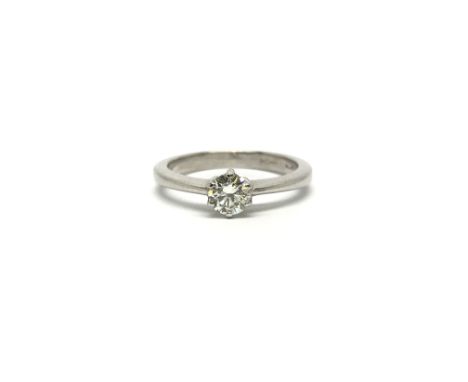 An 18ct white gold solitaire diamond ring of 0.33ct, ring size approx H/I, total weight approx 2.8 grams.