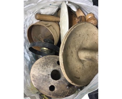 A bag containing vintage Kitchenware and other ceramics.