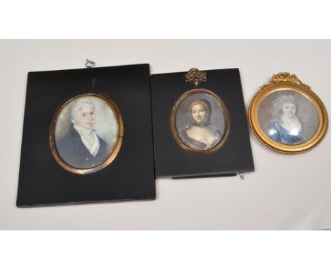 Reproduction oval portrait miniature, Lord Nelson, other miniatures and silhouettes. 