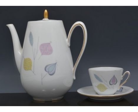 German porcelain tea service, and matching tableware, Eschenbach, retailers mark for Bucker & Nissen, Denmark.