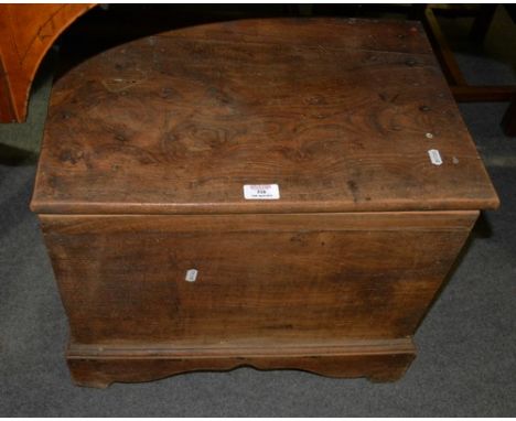 Elm box commode, 19th Century, bracket feet, width 52cm.