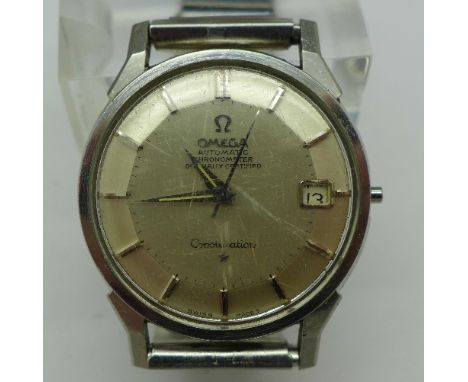 An Omega Constellation automatic chronometer wristwatch, pie-pan and calendar dial, 564 calibre, 24 jewels, 35mm diameter, la