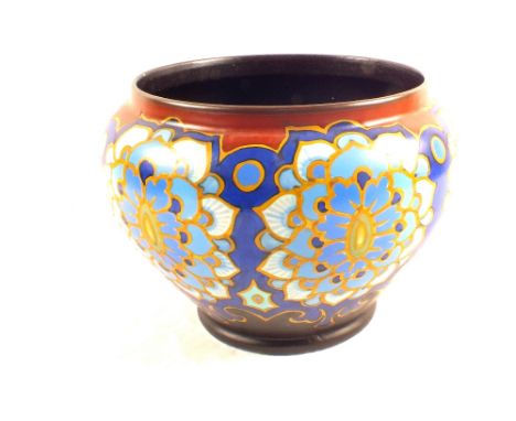 A Gouda jardiniere plus a Copeland Spode Italian bowl