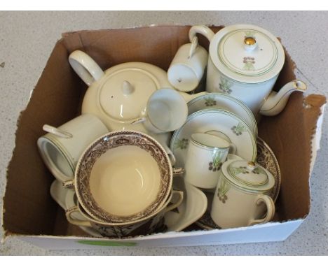 A continental porcelain coffee set, two spouted teapot plus other items