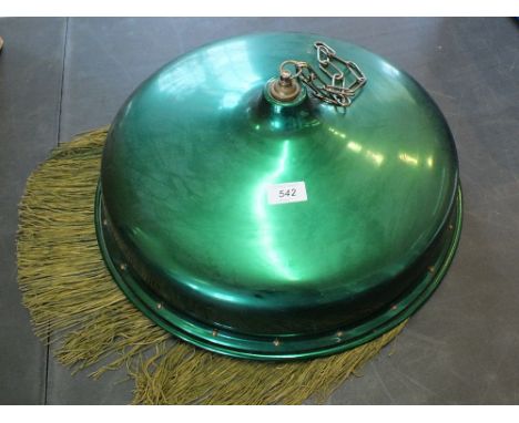 A tasselled snooker table lamp shade