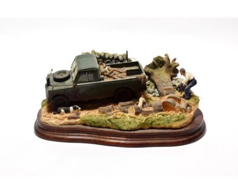 Border Fine Arts 'Clearing the Way' (2006 Land Rover), model No. B0945 by Ray Ayres, (signed to base Ray Ayres November 2005)