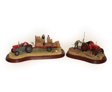 Border Fine Arts Studio Tractor Models: 'Loading Up' (MF 35), model No. A3448 and 'Tattie Spraying' (David Brown Tractor), mo